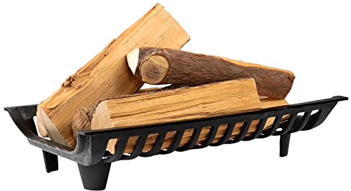 AGTEK 24 pulgadas chimenea rejilla de registro resistente de acero sólido rejilla de fuego estufa de leña chimenea estante de chimenea