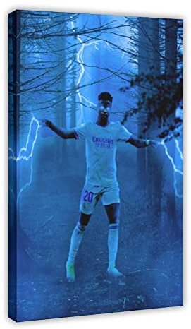 VinIcius Jr Sports Star Art Poster 15 Leinwandposter Wandkunst Dekor Druck Bild Gemälde für Wohnzimmer Schlafzimmer Dekoration Rahmen: 50 x 75 cm