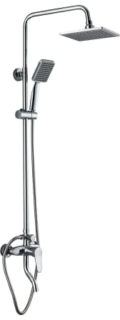 Columna de Ducha con Grifo - Juegos de Alcachofa - Columna de baño Multifuncional Altura Ajustable y Acero Inoxidable (T3)