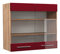 Vicco Armario de Cocina con Vidrio Fame-Line, Rojo Burdeos Alto Brillo/Roble Dorado, 80 cm