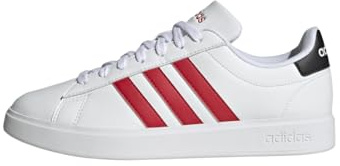 adidas Men's Grand Court 2.0 Sneaker, Ftwr White Better Scarlet Core Black, 10 UK