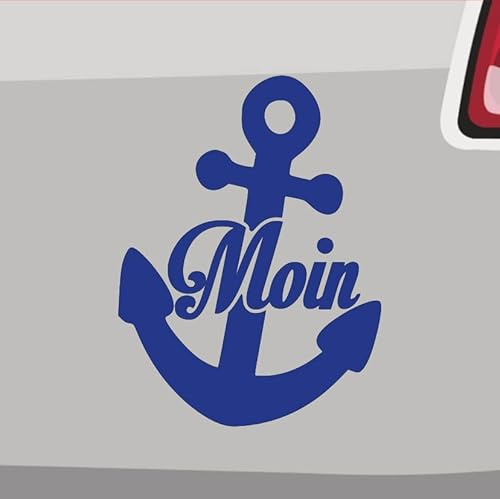 Generisch Anker Moin Aufkleber Sticker Rügen Sylt Norden Wasser Nordsee Ostsee See 77x58cm Farbe: Blau