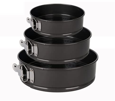 BAtlam Mulinello antiaderente per cheesecake da 26 cm con fondo rimovibile/torta a prova di perdite-nero (dimensioni: 22 cm) (22 cm)
