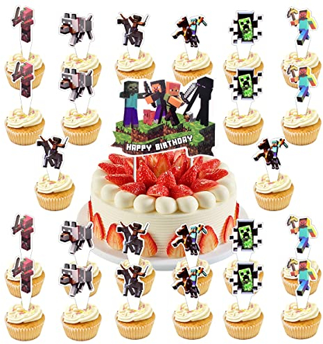 25 Stück Tortendeko Geburtstagstorte Dekoration Mini Figuren Set Topper Cartoons Tortendeko Muffins Dessert Dekoration, Für Kinder Party Geburtstag Kuchen Dekoration