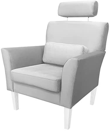 MartHome Modern Sessel Relaxsessel für Wohnzimmer Maximo Stuhl - Einzelsofa Loungesessel Wohnzimmersessel, Stoff Sessel - Relax Sessel TV Ohrensessel (Hellgrau MG39)