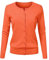 August Silk Cardigans for Women Women's Round Neck Cardigan Knitted Long Sleeved Large Yards Loose Solid Color Short Sweater Jacket Cardigan Long Cardigans for Women Cable Knit (Orange, L)
