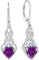 FJ Unendlichkeit Keltischer Knoten Ohrringe Damen 925 Sterling Silber Hängend Amethyst Februar Geburtsstein Irischer Glücksschmuck Geschenke für Frauen