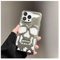 PODSI 3D Cool gothic skeleton Skull Hollow Phone Case For iPhone 15 14 13 12 11 Pro Max Case Luxury Camera full Protect personality carving Cute Back cover (Color : Silver, Size : For iPhone 13)