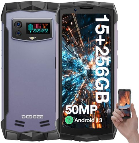 DOOGEE Smini Telephone Portable Incassable,4.5''QHD Petit Smartphone Incassable,MTK Helio G99, 15GB+256GB(TF 2TB) Téléphone Android 13,50MP Double Caméra AI,NFC/Face ID/OTG/Empreinte Digitale