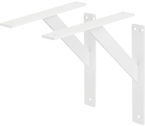 ML-Design 2 Stück Regalhalterung 240x240 mm, Weiß, Aluminium, Schwebende Regalhalterungen, Regalwinkel, Wandhalterung für Regalbrett, Regalträger für Wandmontage, Wandregal Wandkonsole Regalstütze
