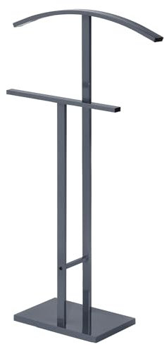 IDIMEX Herrendiener Scott aus Metall in grau lackiert, eleganter Stummer Diener mit Hosenbügel, schöner Damendiener mit Kleiderbügel