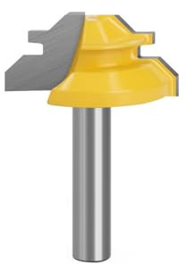 WZFC 45 Degree T Shaped Router Bit 8mm Shank Tongue Groove Router Bit,1/4 X 1-1/2