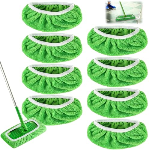 8 Stück Swif-fer Bodenwischer Nass, Sweeper Mop, Bodentücher für Sweeper Mop, 25,4 x 11,5CM, Wiederverwendbar und Ideal für Bodenwischer Wet & Dry Starter