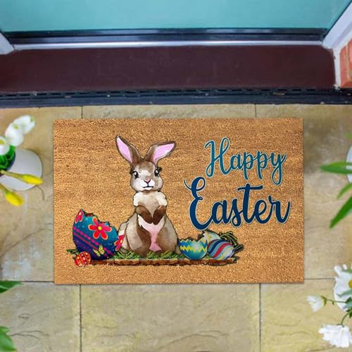 Ostern Fußmatte für Innen & Außen 40 x 60 cm, Ostern Fußmatte Rutschfest Ostern Teppich mit Ostermotiv, Indoor Outdoor Home Decor Kinderzimmer Teppiche Ostern Willkommensmatte Ostern (D, 60x40cm)