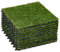 Outsunny Césped Artificial de 10 Piezas 30x30 cm Césped Sintético con Altura de Hierba 25 mm Anti-UV Alfombra Césped Artificial para Jardín Escuela Patio Verde Oscuro