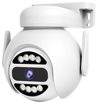 ACEMO - Wireless Outdoor Security Camera, 4MP Pan-Tilt 360° with WiFi Vision for Home Security, Color Night Vision, Spotlight Siren Alarm, Two-Way Talk,