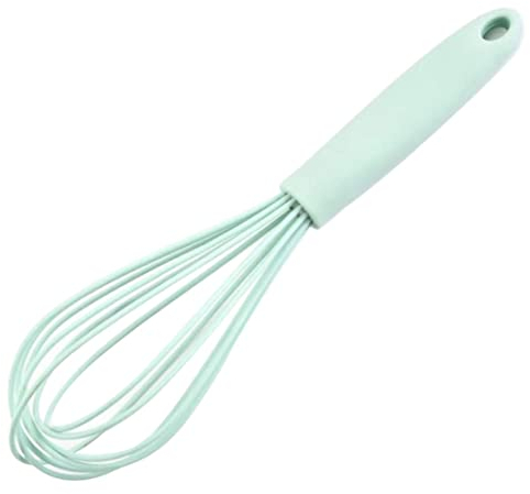 1PC Silicone Egg Whisk Non-Stick Hand Whisk Small Whisk Handheld Balloon Egg Stirrer Beater Milk Frother Green