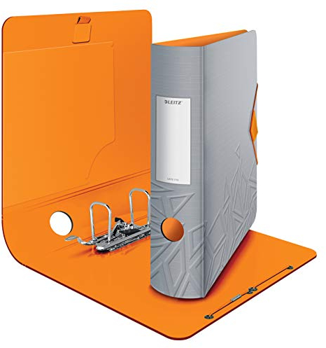 Leitz Qualitäts-Ordner 180° Active, 5er Pack, A4, Breit, Abgerundeter Rücken, 8,2 cm breit, Gummibandverschluss, Leichtes Polyfoam, Plastik-Ordner, Urban Chic Serie, Grau, 11160088