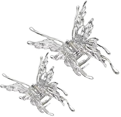 FOYTOKI 2pezzi Fermaglio Per Donna Design Farfalla Clip Per Resistente e Comoda Accessori Eleganti Per Acconciature Spesse e Sottili Per Trucco Cucinare e Attività Sportive