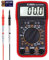 Multimeter, Durchgangsprüfer, Spannungstester, Batterietester, digitales Voltmeter, Ohm, Volt, Amperemeter, AC/DC-Spannung, Strom, Widerstand, Diode, Transistor, großes LCD-Display und Hintergrundbele
