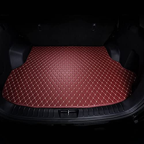FHBPCPP Custom Car Leather Boot Mats, Kompatibel mit BMW 6 Series Convertible 2011-2016, All Weather Boot Mats Durable Leather,4-Wine Red