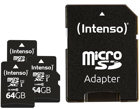 Intenso Premium microSDXC Lot de 3 Cartes mémoire 64 Go Classe 10 UHS-I avec Adaptateur SD Noir Amazon.de Ordinateur et Accessoires