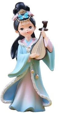 Fuwraixis Schönheit Statue,China Vier Schönheiten Charakter Modell,Wang Zhaojun Spielen der Qin-Skulptur,Handmade Dekoration,Sammlerstücke,Höhe 16cm