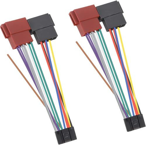 DAOKAI Car ISO Radio Adapter,16 Pin ISO Wiring Harness Stereo Adapter Plug,Receiver Bus Female Connector Radio Wiring Harness Replacement for Old Pioneer - 2pcs