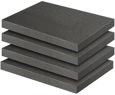 Pameil 4 Pezzi Da 400 X 300 X 50 mm In Gommapiuma A Griglia, Valigetta Per Attrezzi, Valigetta Per Fotocamera, Inserto Per Valigia, Miniature, Attrezzi (4 Stück verpackt 40X30X2.5cm)