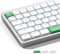 GMKWTL XVX Low-Profile-Tastenkappen, Double Shot PBT-Tastenkappe, weiße Tastenkappen mit grüner benutzerdefinierter Tastenkappe für 60 %, 75 %, 80 %, 85 %, 100 % MX-Schalter, nur mechanische Tastatur