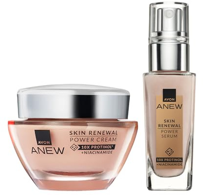 Avon Anew Protinol Power Duo, Day Cream 50ml + Serum 30ml (Pack of 2) | For Stronger, Healthier Feeling Skin, Ultimate Skincare Duo, Powered by Collagen, Cruelty Free