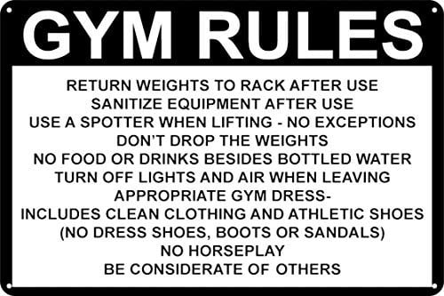 SecurSign Safety 8x12 Tin Sign Decor Street Warning Gym Rules Return Weights Rack After Use