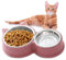HTRTRR Katzennapf-Set aus Edelstahl, rutschfeste Katzennäpfe, Fressnäpfe für Katzen und Welpen, rutschfeste Futterstation, erhältlich in grün, blau, rosa (rosa)