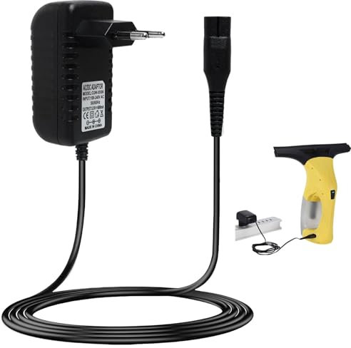 5.5V Cable Cargador Compatible con Karcher limpiacristales Window WV1, WV2, WV51, WV55R, WV55, WV60, WV60 Plus, WV70, WV75, Wv75 Plus, Cargador de Fuente de alimentación de 5.5V 600mA