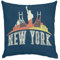 Fabulous Kissenhülle, Velours, blau, Motiv: New York Skyline, Reisen, USA, Urlaub, 40 x 40 cm, samtig