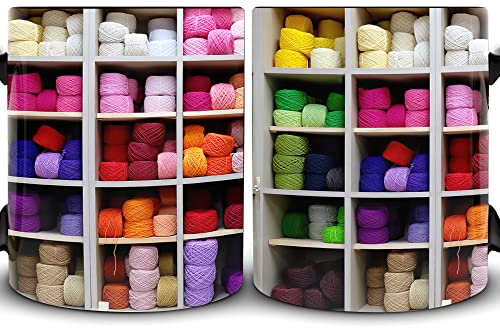 PIBONTO Gifts for Crocheter Crochet Yarn Lover - Birthday Christmas - Colorful Yarn Wool Balls Storage 11oz Black Ceramic Coffee Tea Mug for Women Girl Mom Wife Daughter Grandma Friend