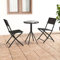 Xichuzi 3-TLG. Bistro-Set, Bistrotisch Mit 2 Stühlen, Gartenset Tisch Und Stühle, Balkontisch Klein, Bistroset, Balkonmöbel, Stahl Schwarz