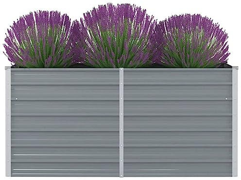 Willood Hochbeet 160 x 80 x 77 cm Verzinkter Stahl Grau