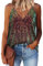 EUDOLAH Ärmellose Damen Unterhemden mit Pailletten schimmerndes Oberteil Glitzer Top Tanktops Party Tunika Glitzerbluse, Rot, Size 2XL