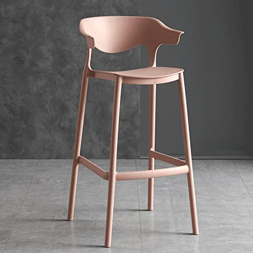 VVDPJLS Stapelstühle ， Stapelbare Plastik -Rückenlehne Hocker für Küchentheke Wohnzimmer Garten Pub High Foot Design Bequeme Sitzgelegenheiten (Pink 75 cm/29,5 Zoll) Innovate
