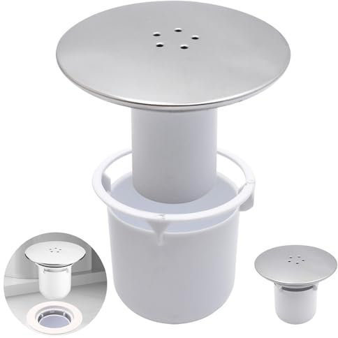 Esshogo Capot Bonde Douche, Universelle Siphon DoucheRemplacement de Couvercle, Couvercle de bonde de Douche, Bonde de Douche 115mm, Couvercle de Douche en Plastique chromé avec Panier