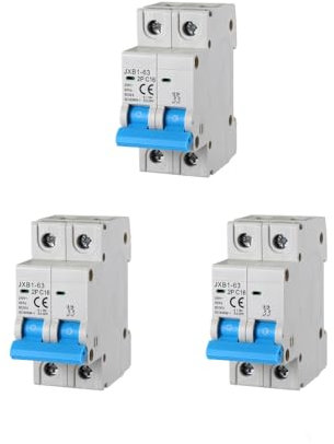 gloca Interruttore Magnetotermico Automatico 2P 220V 6KA 2 Moduli DIN (16 Ampere, 3)