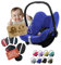 Frottee Sommerbezug [Schonbezug für Babyschale] Autositz kompatibel mit Maxi Cosi Cabrio Fix + GRATIS Gurtpolster (blau + GP)