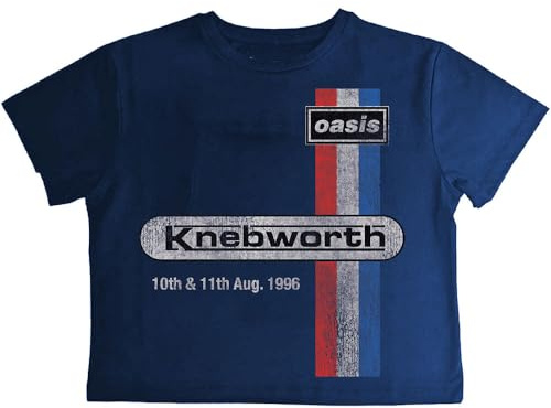 Rock Off officially licensed products Oasis Knebworth 96 Crop Top S Navy