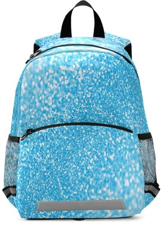 RPLIFE Mini-Reiserucksack für Kleinkinder, Mädchen, Jungen, Blaugrün, Glitzer-Rucksack für kleine Kinder