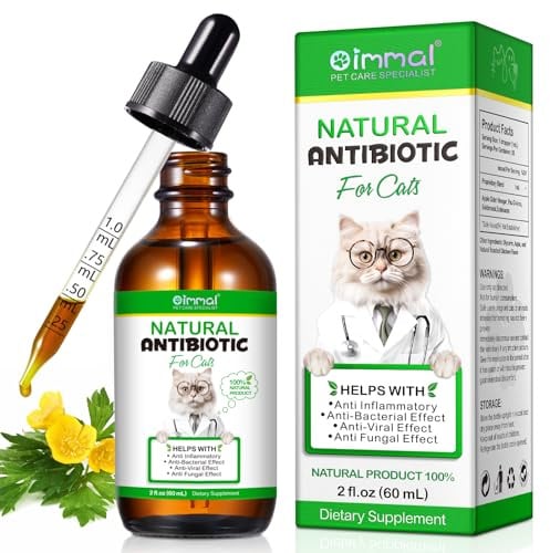 Antibióticos Naturales para Gatos,Cat Multivitamin es antibióticos Efecto Antibacteriano para los Gatos,apoya inmunológico y Gatos Alivio de Alergias,Suministros de Salud Gatos 60ml