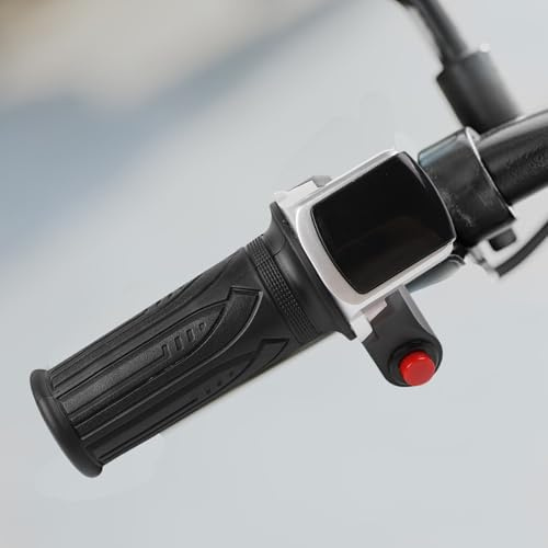 Gettimore 36V E-Bike Gasgriff für Elektroroller Fahrradlenker mit LED-Anzeige, 128cm Kabel, 6-Pin-Schnittstelle, ABS + Gummigriff