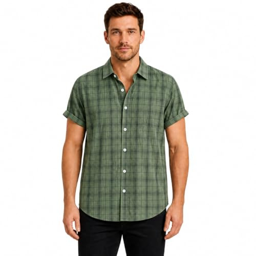 HYMN Men's Summer Shirts 2026 | Breathable Lightweight Casual Button Down Short Sleeve Shirt | 6 Colours, Easy Care, Durable Buttons for Office, Holiday & Daily Wear