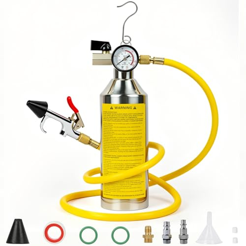 BELEY Kit de Nettoyage pour conduits de climatisation avec manomètre et Tuyau de 1 mètre, kit de Purification pour systèmes de climatisation Automobile, Compatible avec Les systèmes de climatisation