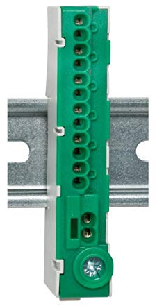 WITTKOWARE Schutzleiter-Steckklemme für 35mm DIN-Hutschiene, grau, 12x2,5mm², 2x4mm², berührungssicher